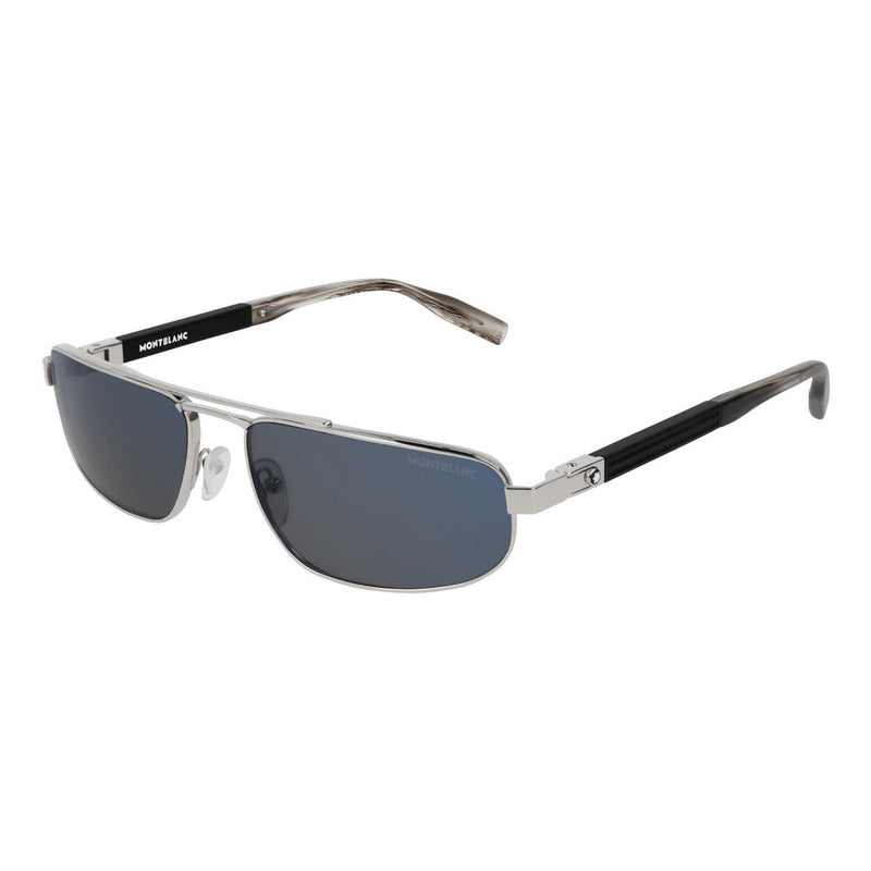 Lentes De Sol Mont Blanc Mb0033s Iconic Metal Navigator 60mm