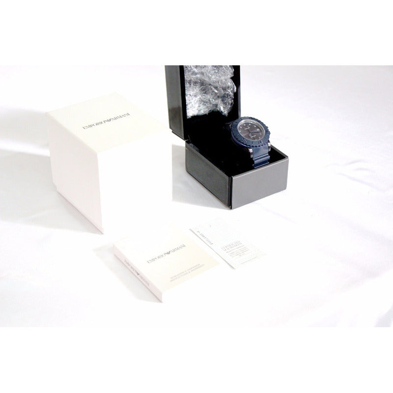 Reloj Emporio Armani Ar6083 Ea7 Sportivo Blue Rubber 46mm
