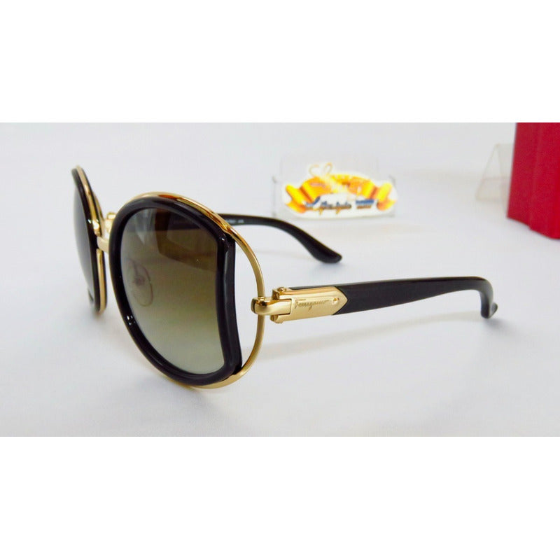 Lentes De Sol Ferragamo Sf719s Goldish Mujer Italy 55mm Suns
