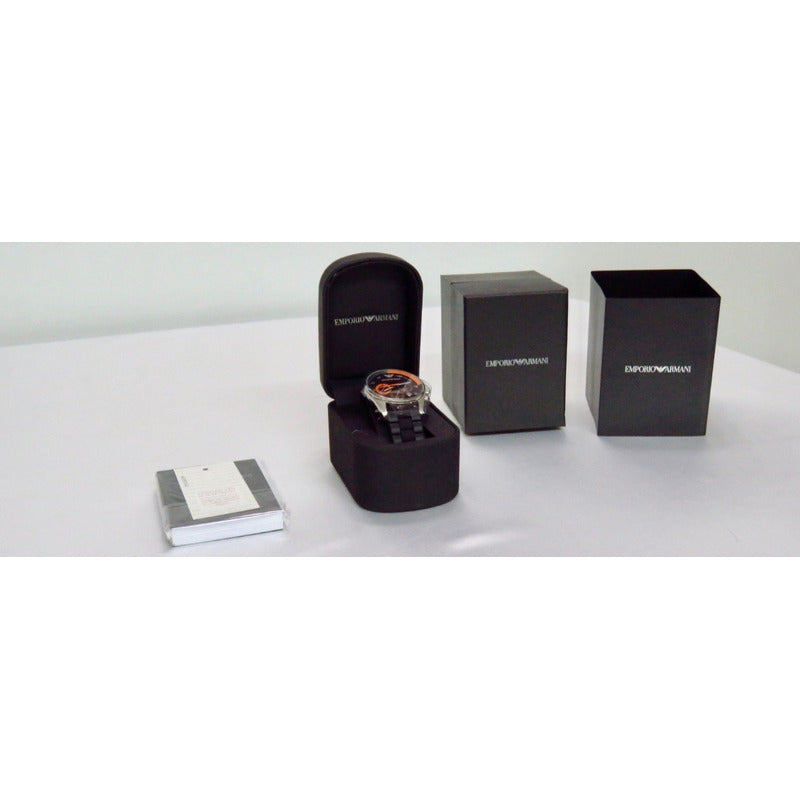 Reloj Emporio Armani Ar5878 Black Rubber Chronograph 43mm