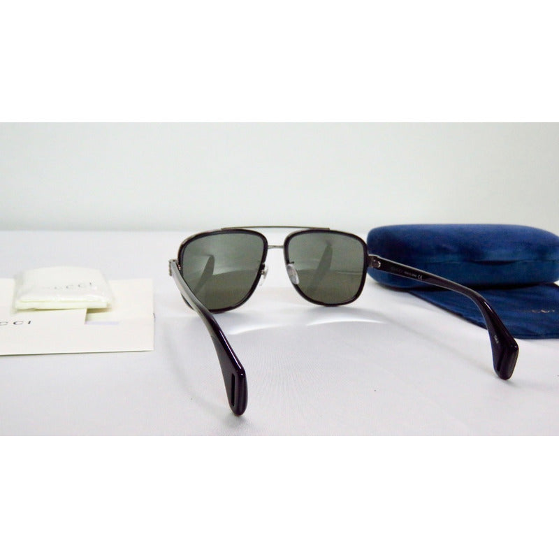 Lentes De Sol Gucci Gg0448s Iconic Pilot Japan 60mm Suns