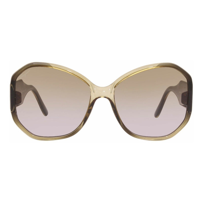 Lentes Sol Ferragamo Sf942s Asymmetric Oval Italy 61mm Suns