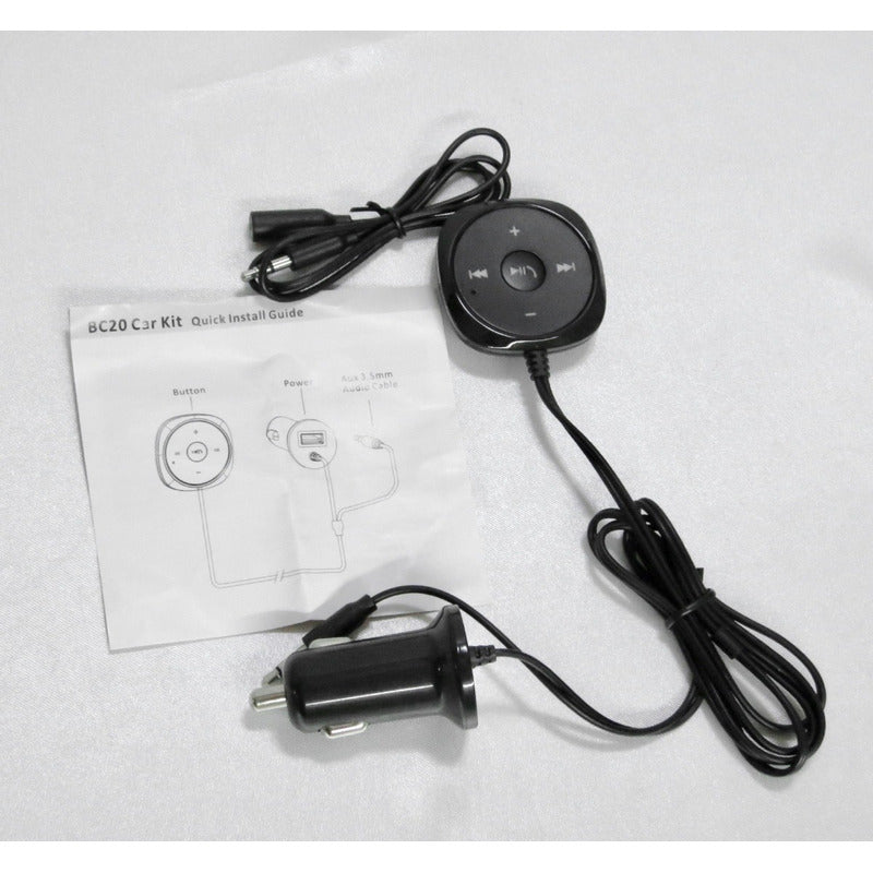 Receptor Bluetooth Con Micrófono Kit De Audio Aux Coche Eo Safe